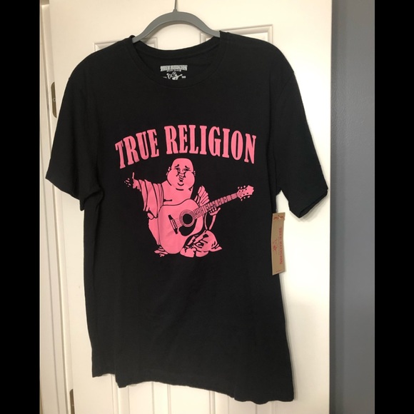 black and pink true religion shirt